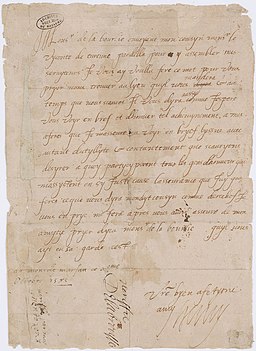 Lettre autographe de Henri de Navarre 1 - Archives Nationales - AE-II-727