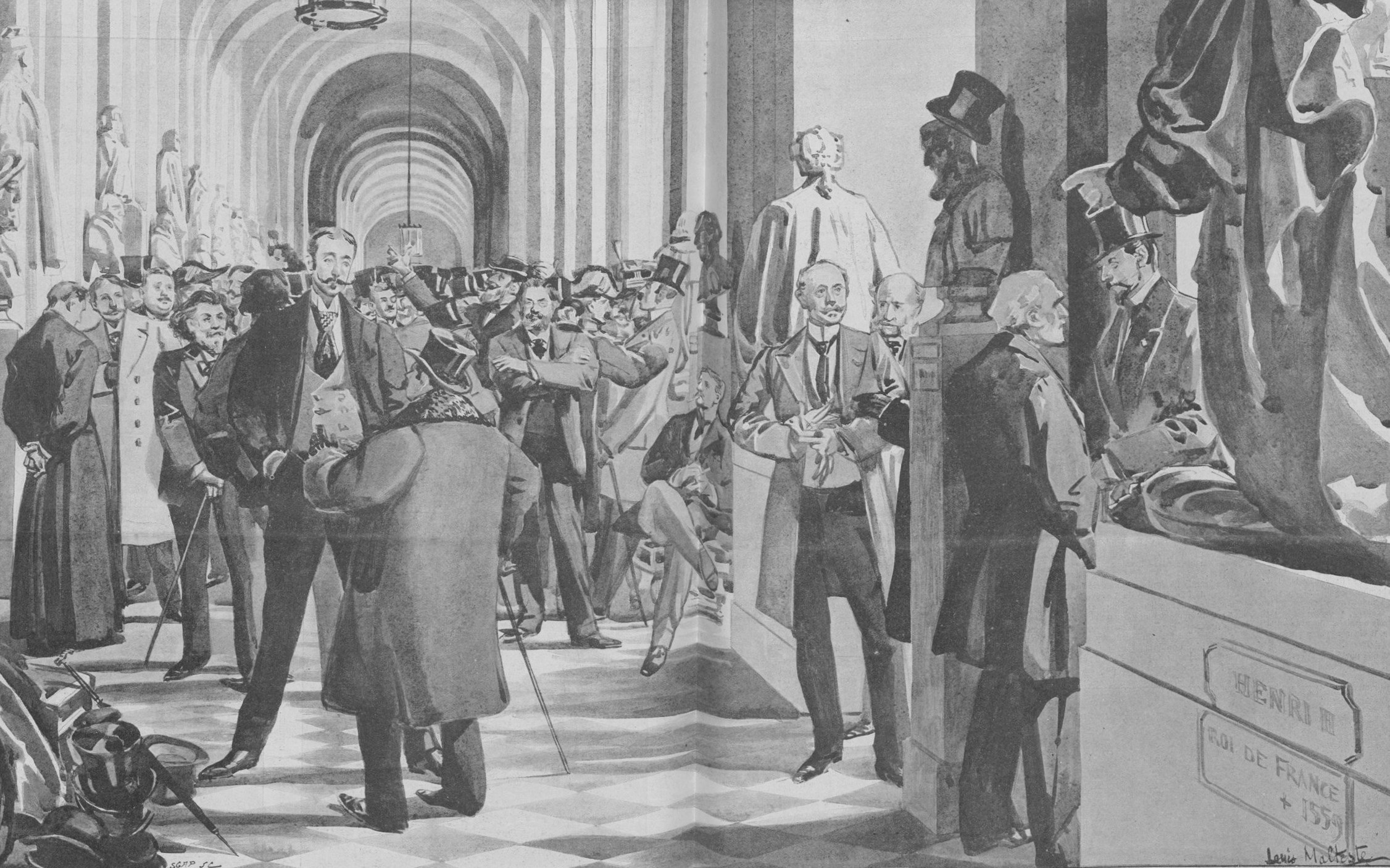 Congrès de Versailles. La galerie des bustes. Le Monde illustré, 22 février 1899