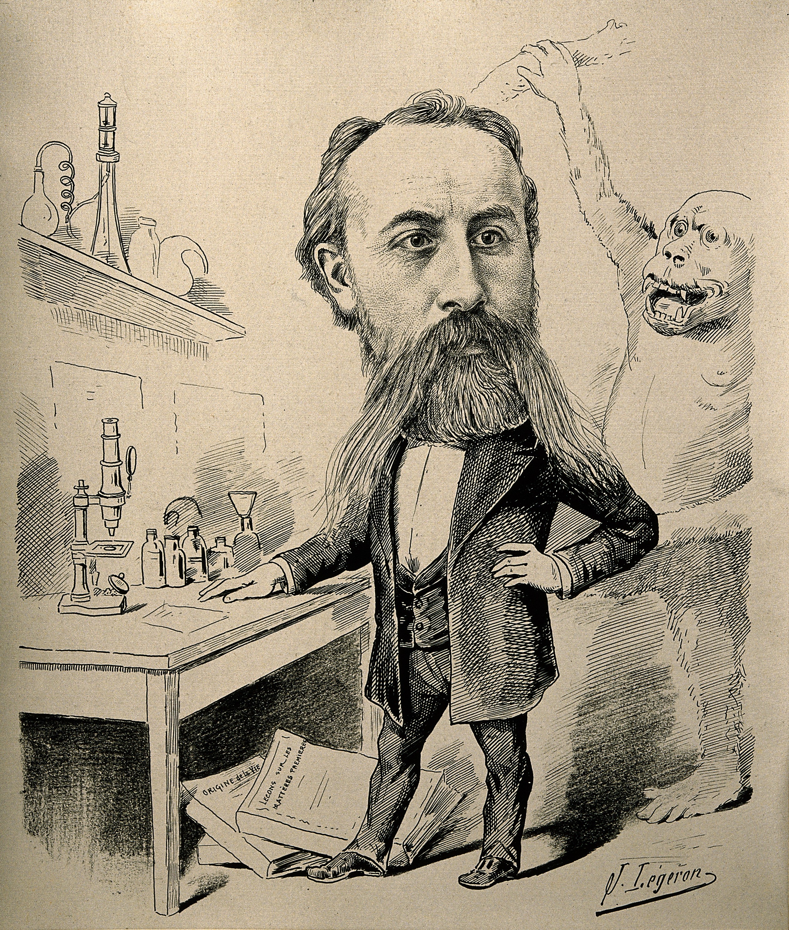 Caricature de Georges Pennetier par Jean Légeron (La Cloche d'argent, 17 janvier 1885)