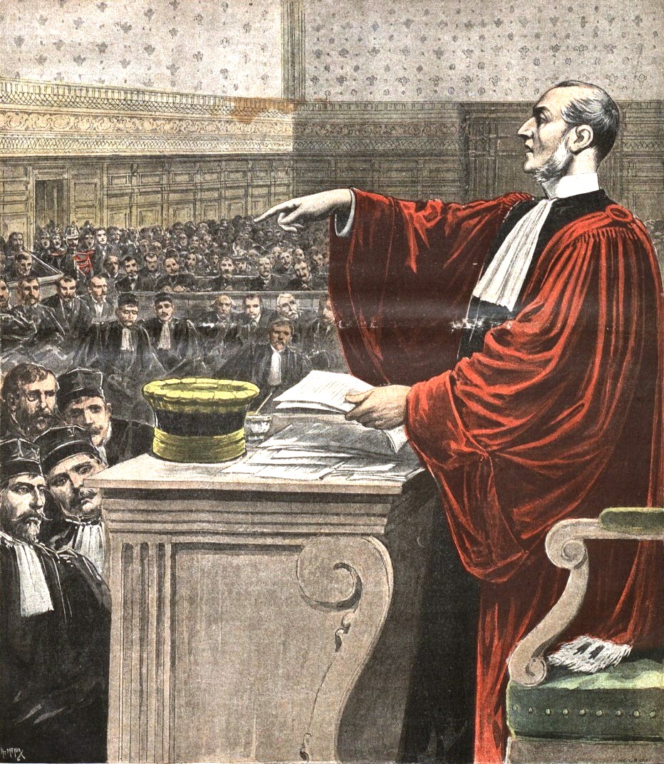 L'affaire Zola. Le réquisitoire. Le Petit Journal, supplément illustré, 6 mars 1898