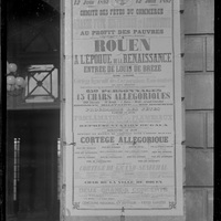 Affiche annonçant le cortège allégorique "Rouen à l'époque de la Renaissance" le 12 juin 1892