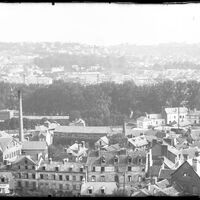 Rouen. Vue générale de l'est de la ville, la gare Martainville et l'Hospice général