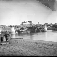 Rouen. Construction du pont Boieldieu