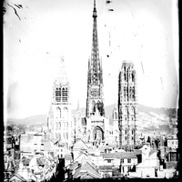 Rouen. La Cathédrale vue depuis le beffroi du Gros-Horloge